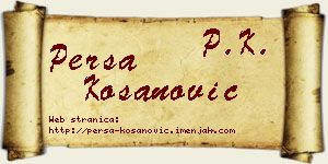 Persa Kosanović vizit kartica